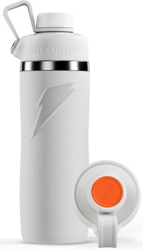 Gatorade Overtime 22 oz. Stainless Steel Bottle with Screw Cap, White