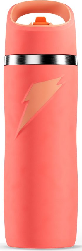 Gatorade Overtime 22 oz. Stainless Steel Bottle with Straw Cap, Coral