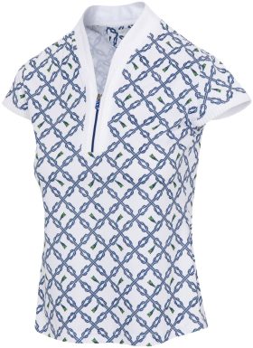 Greg Norman Womens Taromina Capped Sleeve Golf Polo - Blue, Size: X-Small