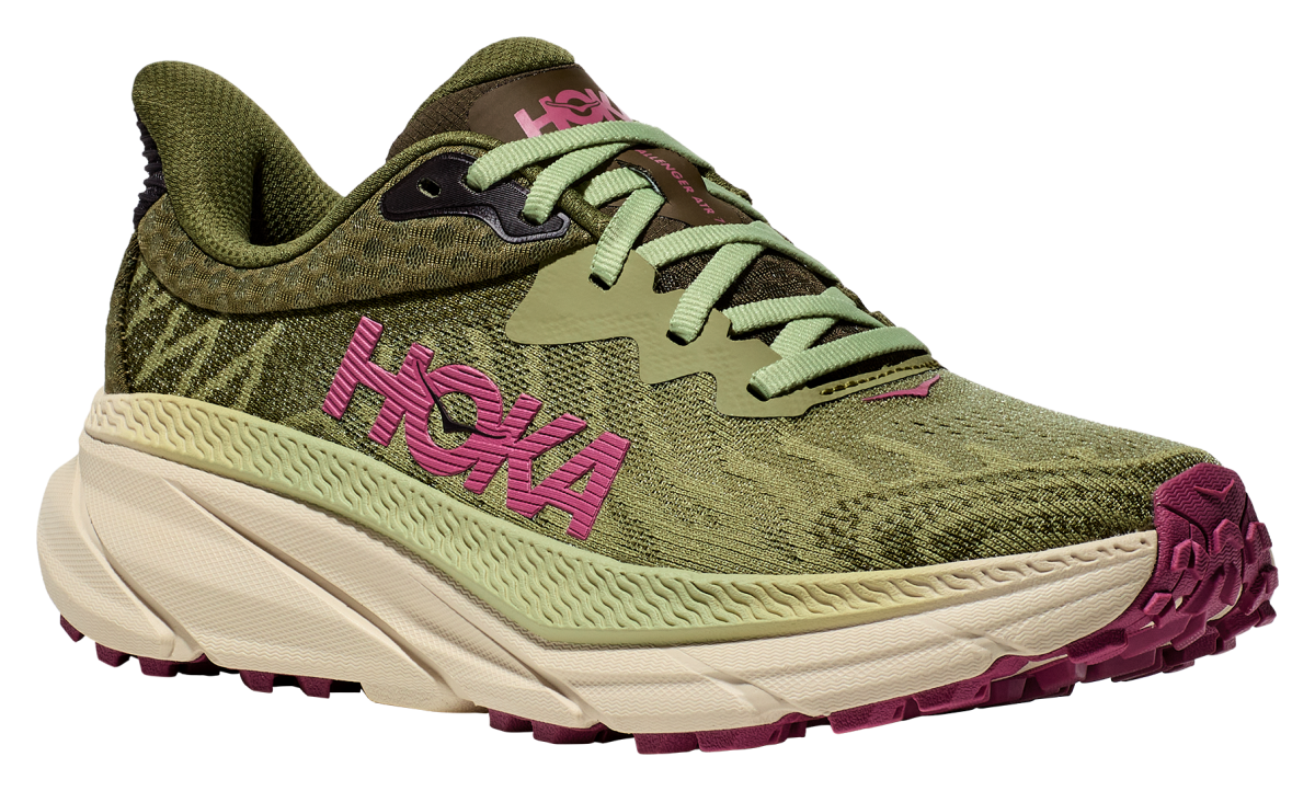 Hoka Challenger ATR 7 Trail Running Shoes for Ladies - Forest Floor/Beetroot - 8.5M