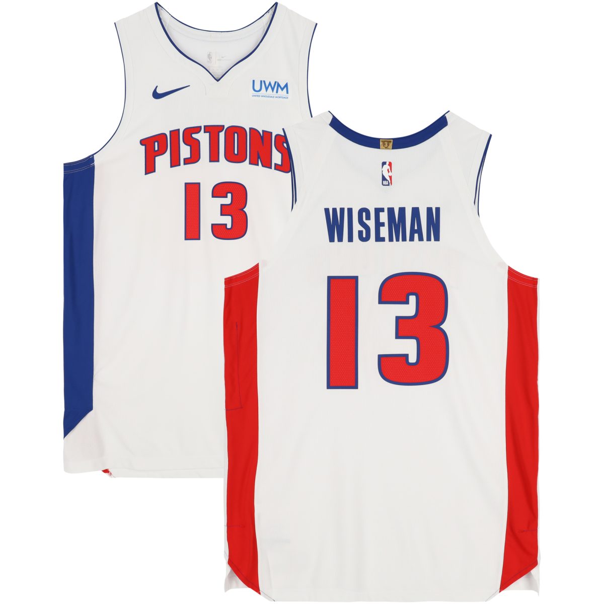 James Wiseman Detroit Pistons Player-Issued #13 White Jersey from the 2023-24 NBA Season - Size 52+4