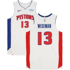 James Wiseman Detroit Pistons Player-Issued #13 White Jersey from the 2023-24 NBA Season - Size 52+4