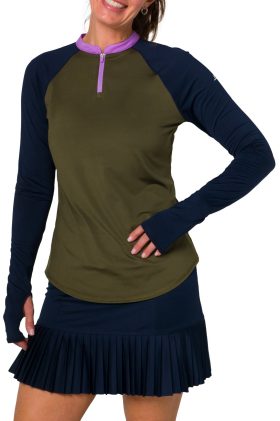 JoFit Womens Long Sleeve UV Crew Golf Top - Multicolor, Size: X-Large