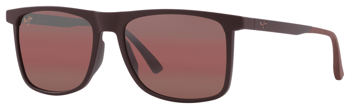 Maui Jim Makamae Glass Polarized Sunglasses - Matte Burgundy/Maui Rose - Medium