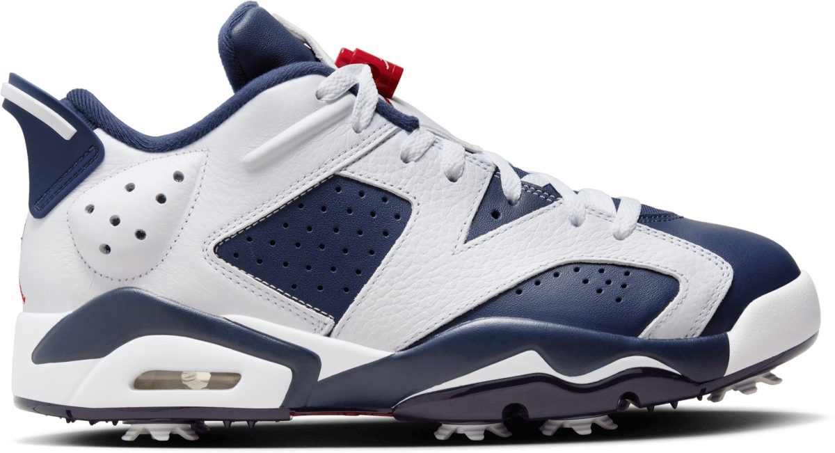 Nike Air Jordan Retro 6 G NRG Golf Shoes - White/Midnight Navy/Varsity Red - 7.5 - MEDIUM