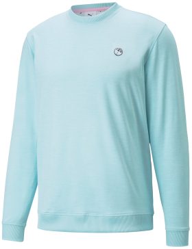 PUMA AP CLOUDSPUN Crewneck Men's Golf Sweater - Arnold Palmer Collection ON SALE - Blue, Size: X-Large