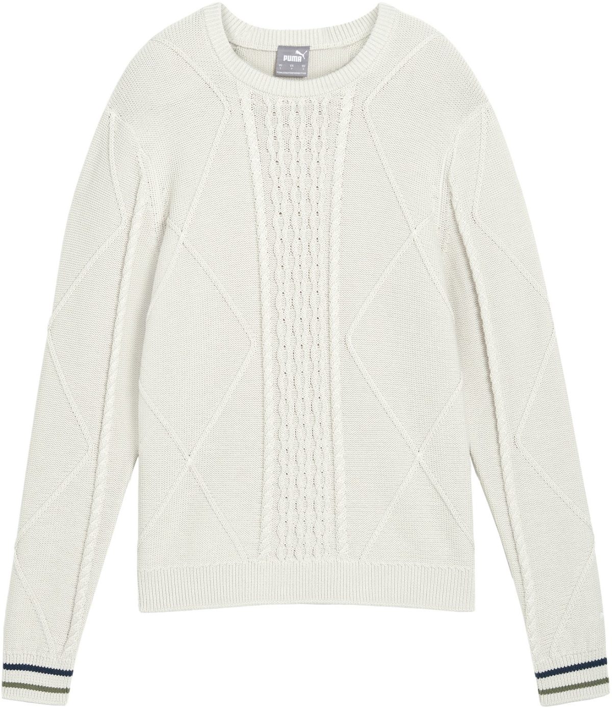 PUMA Womens Kate Cable Knit Golf Sweater - 01 WARM WHITE - S