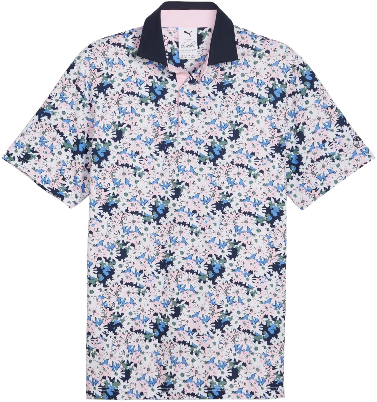 PUMA X AP Floral Men's Golf Polo - Arnold Palmer Collection - Blue, Size: Medium