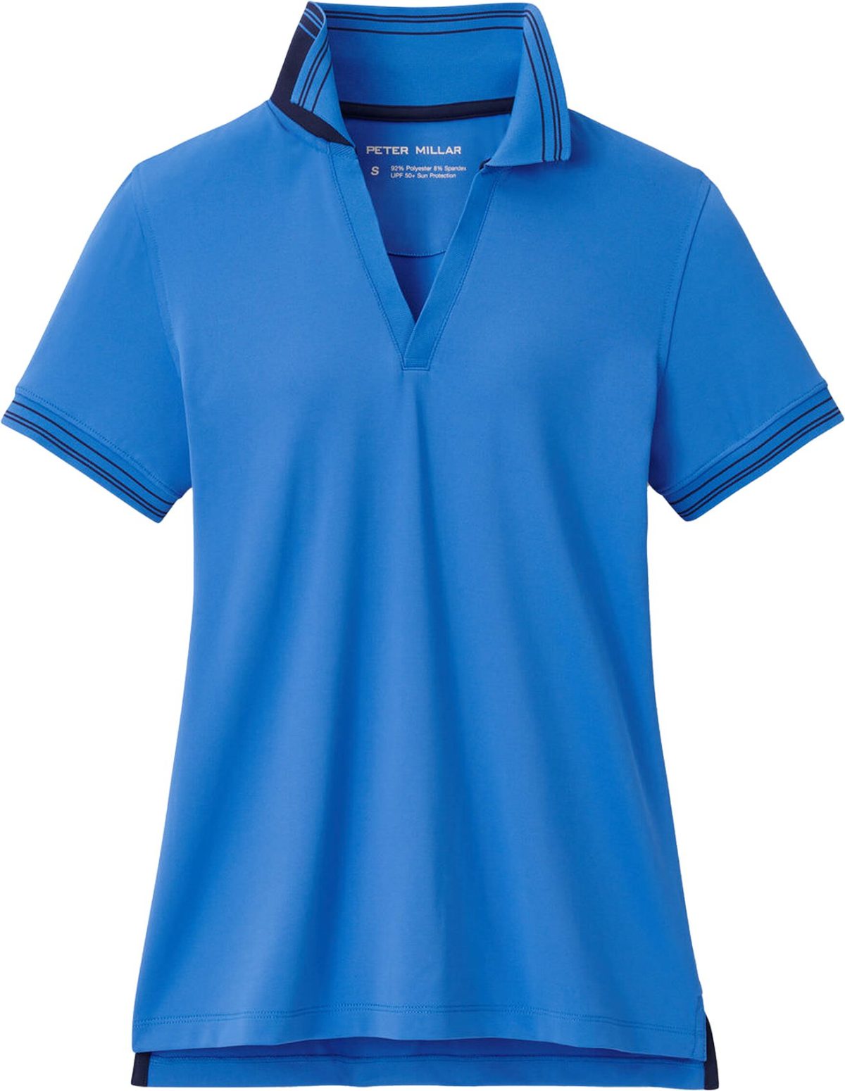 Peter Millar Womens Betty Drop V Golf Polo Shirt - Blue, Size: Small