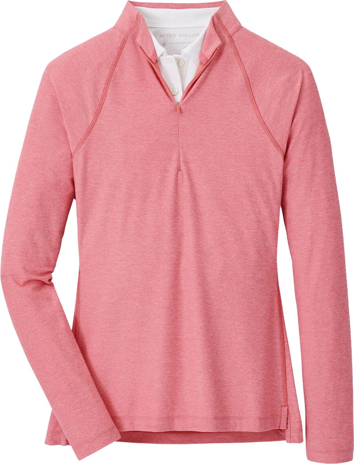 Peter Millar Womens Melange Raglan-Sleeve Perth Layer Golf Pullover - Pink, Size: X-Small