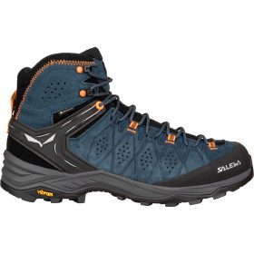 Salewa Alp Trainer 2 Mid GTX Hiking Boot - Men's Dark Denim/Fluo Orange, 13.0