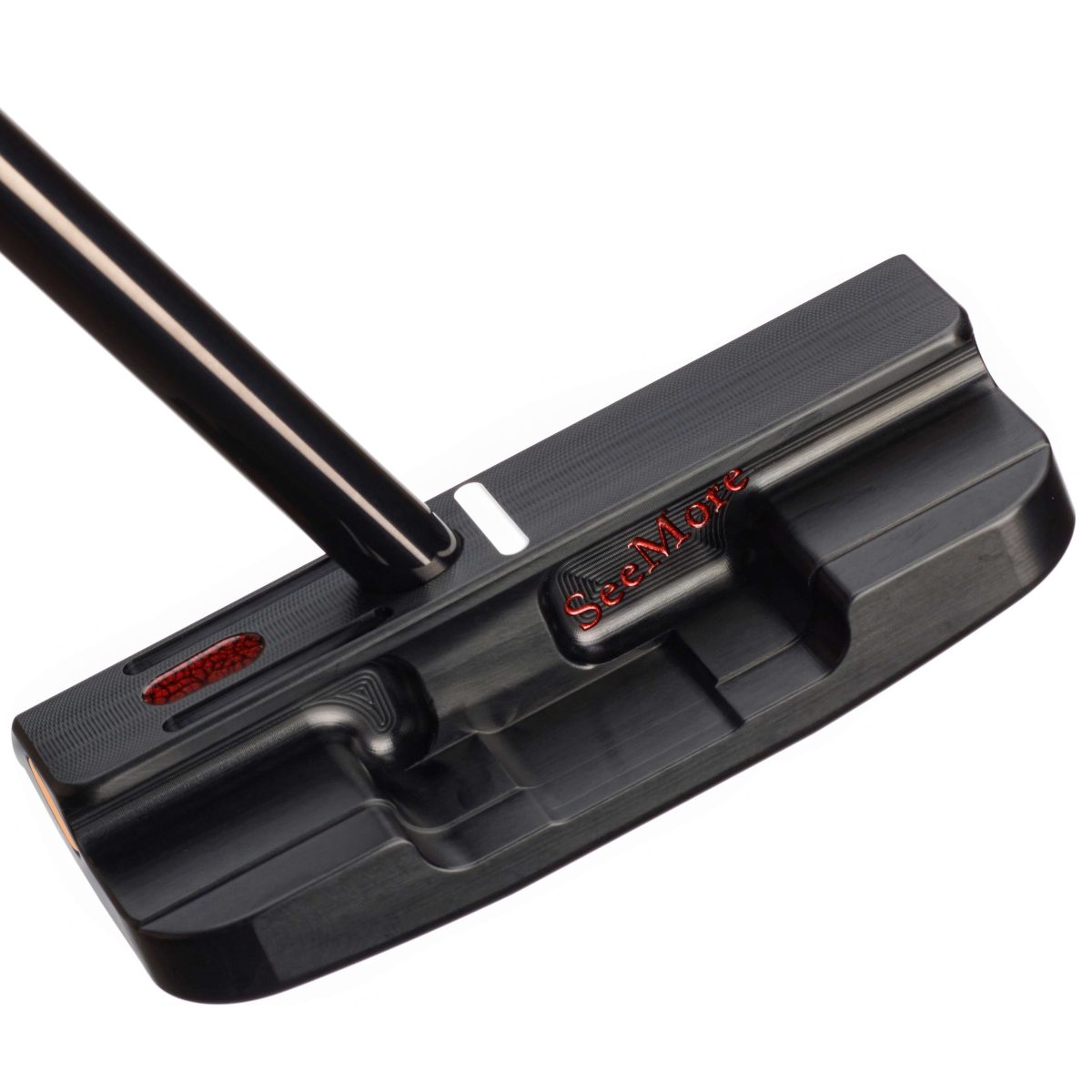 SeeMore Mini GIANT Deep Flange Black Stealth RST Putter - DEEP FLANGE - LEFT - 34" - Golf Clubs