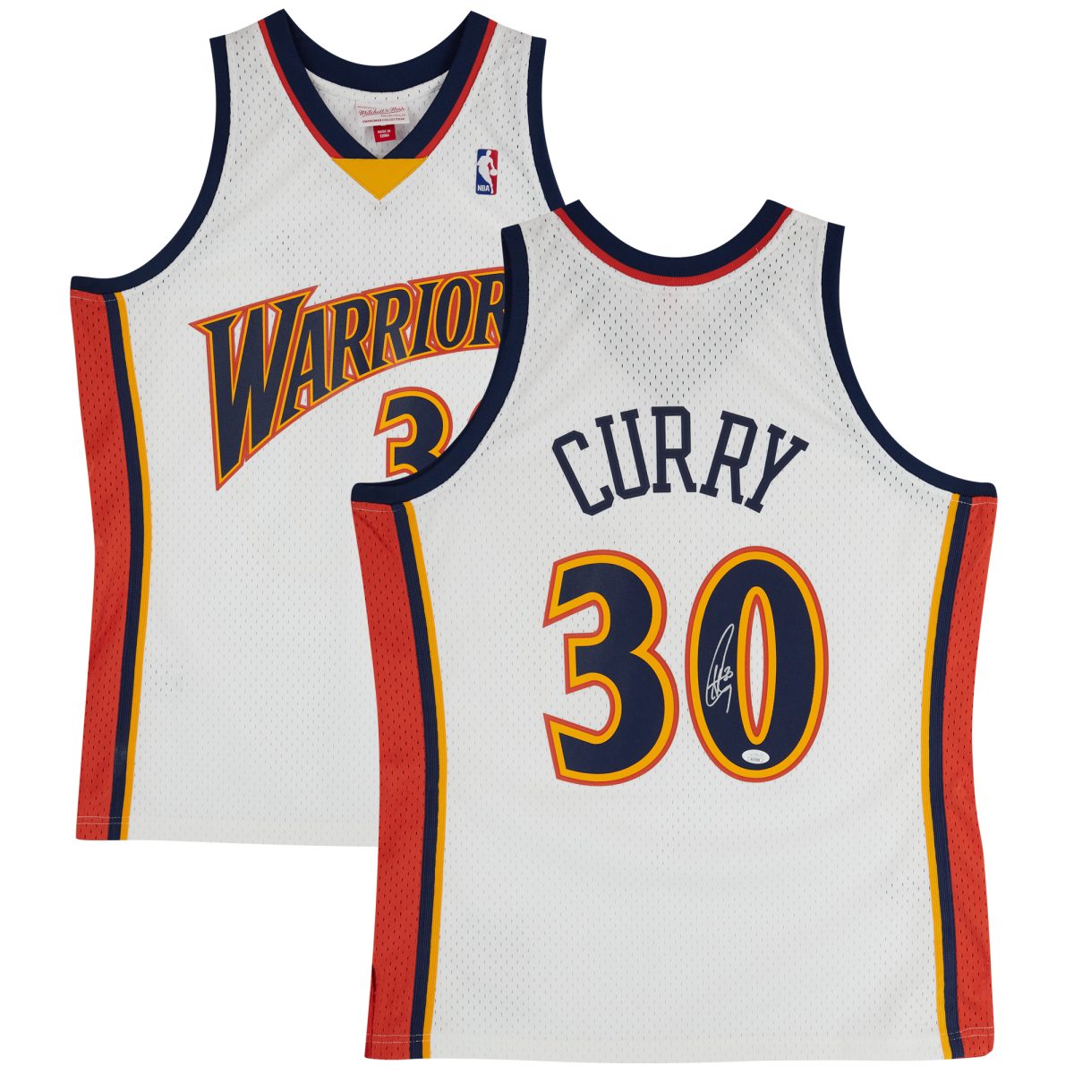 Stephen Curry Golden State Warriors Autographed White Mitchell & Ness 2009-10 Hardwood Classics Swingman Jersey - JSA