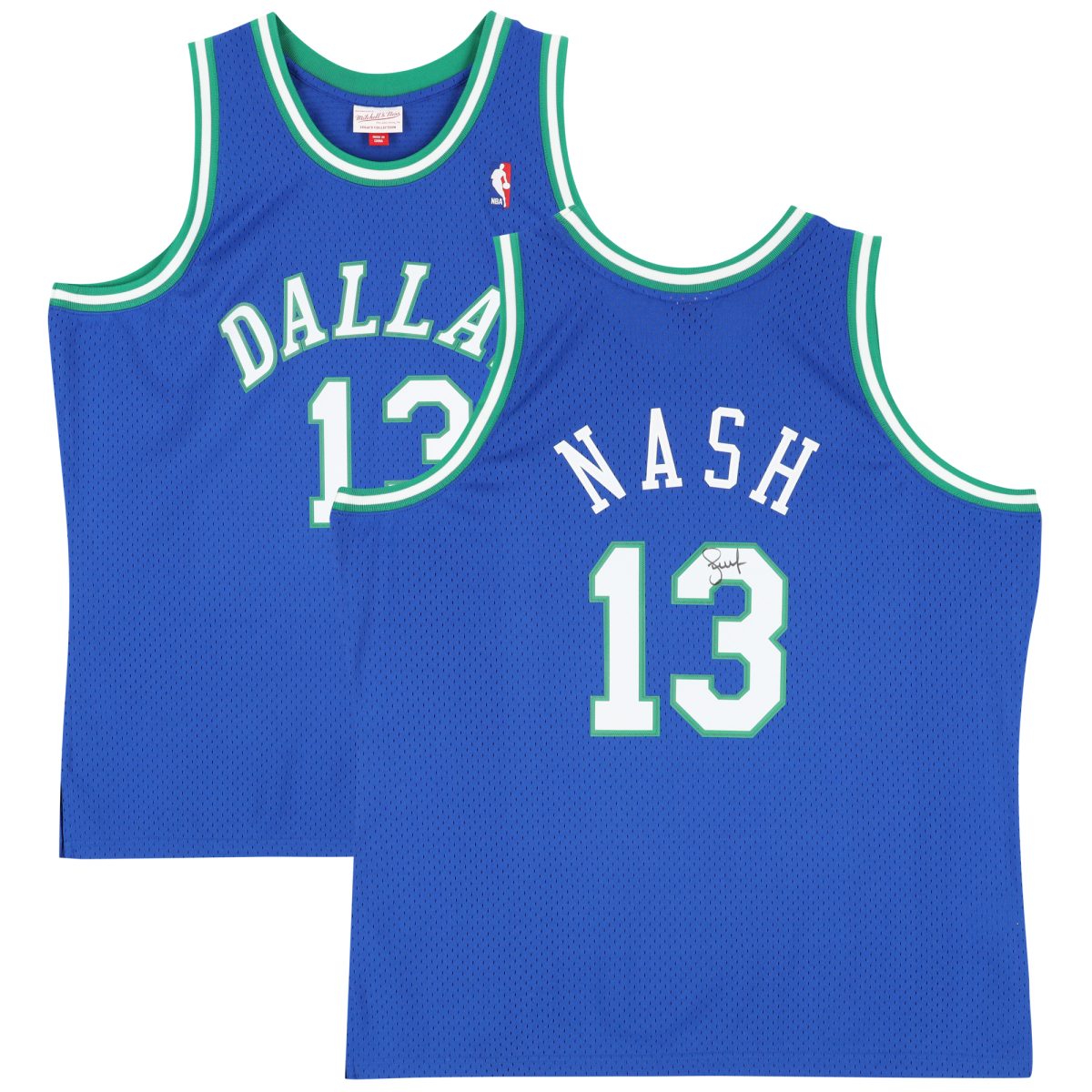 Steve Nash Dallas Mavericks Autographed Mitchell & Ness Blue 1998-99 Swingman Jersey