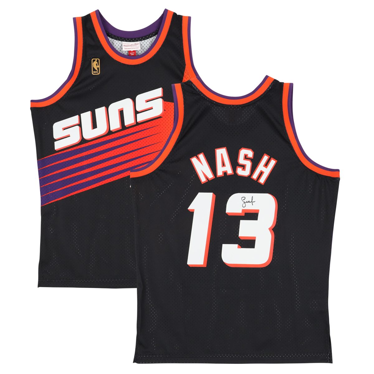 Steve Nash Phoenix Suns Autographed Mitchell & Ness Black 1996-97 Swingman Jersey