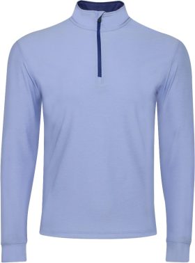 Straight Down Oceanside Quarter Zip Men's Golf Pullover - Purple, Size: Small