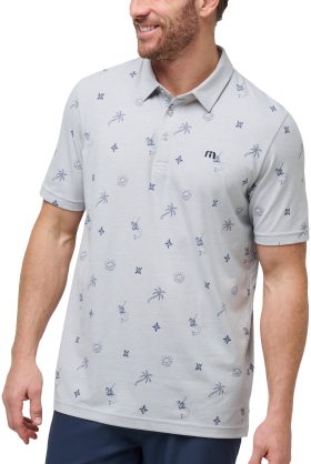 TravisMathew Cove Dive Men's Golf Polo - Grey, Size: Small