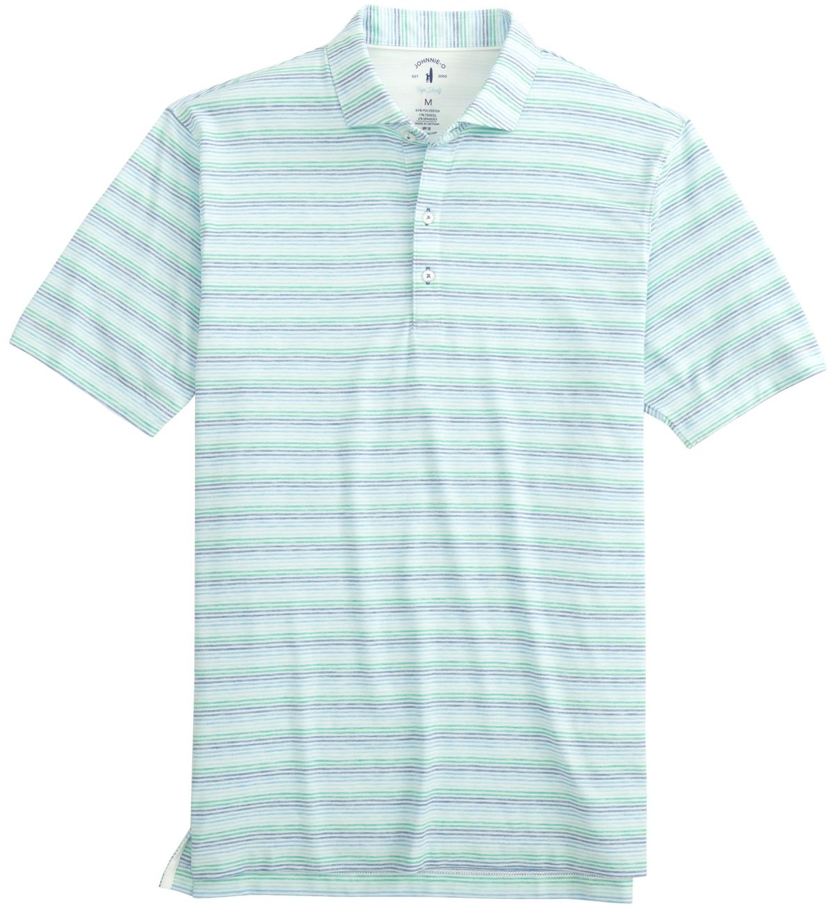 johnnie-O Barton Striped Top Shelf Performance Men's Golf Polo - Green, Size: XXL