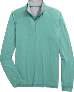 johnnie-O Freeborn PREP-FORMANCE 1/4 Zip Men's Golf Pullover - Green, Size: Medium