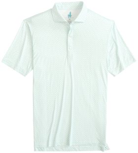 johnnie-O Kelso Printed Featherweight Performance Men's Golf Polo - Green, Size: XXL