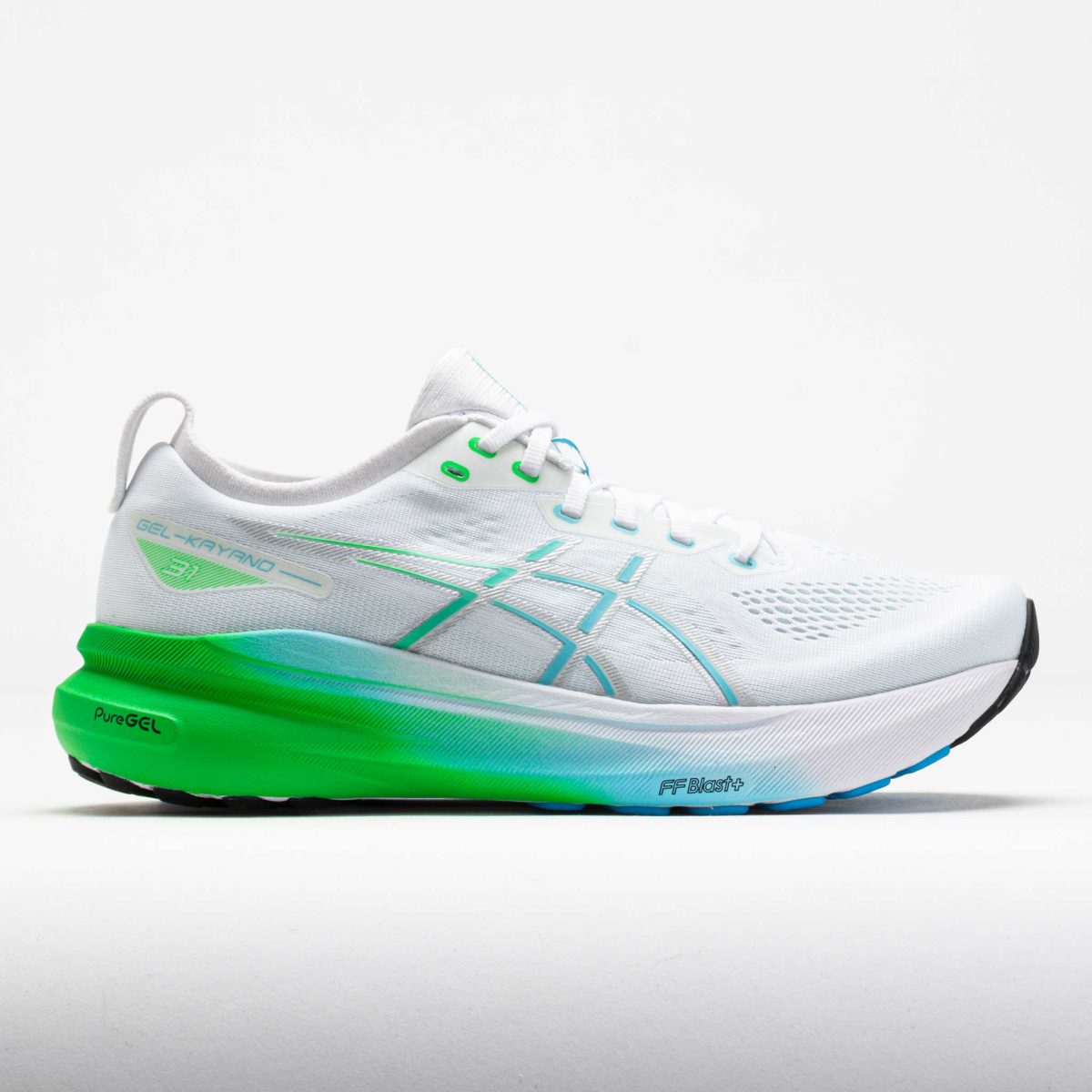 ASICS GEL-Kayano 31 Men's Running Shoes White/Bright Cyan