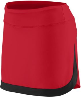 Augusta Women's Color Block Tennis Skort (Red/Black)