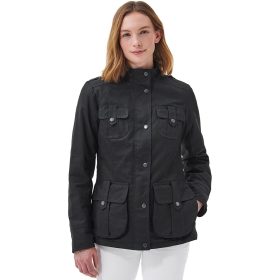 Barbour Winter Defence Wax Jacket - Women's Black/Classic, US 10/UK 14