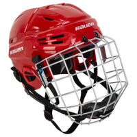 Bauer RE-AKT 55 Hockey Helmet Combo in Red