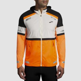 Brooks Run Visible Jacket 2.0 Men's Running Apparel Ecru/Fluoro Flash/Black