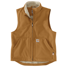 Carhartt Flame-Resistant Sherpa Lined Duck Vest for Men - Carhartt Brown - 2XL