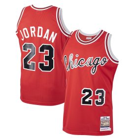 Chicago Bulls Michael Jordan 1984 Road Authentic Jersey By Mitchell & Ness - Scarlett - Mens