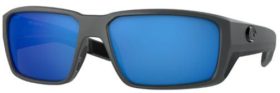 Costa Del Mar Fantail PRO 580G Polarized Sunglasses, Men's, Matte Gray/Blue Mirror