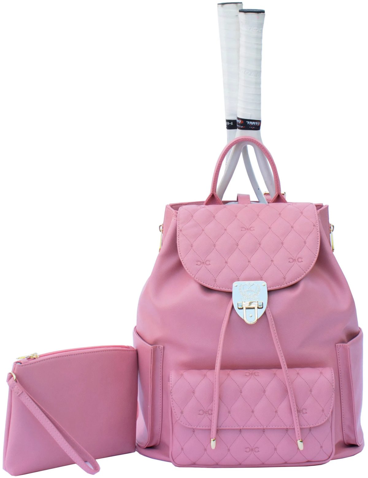 Court Couture Hampton Embroidery Tennis & Pickleball Backpack (Dusty Rose)