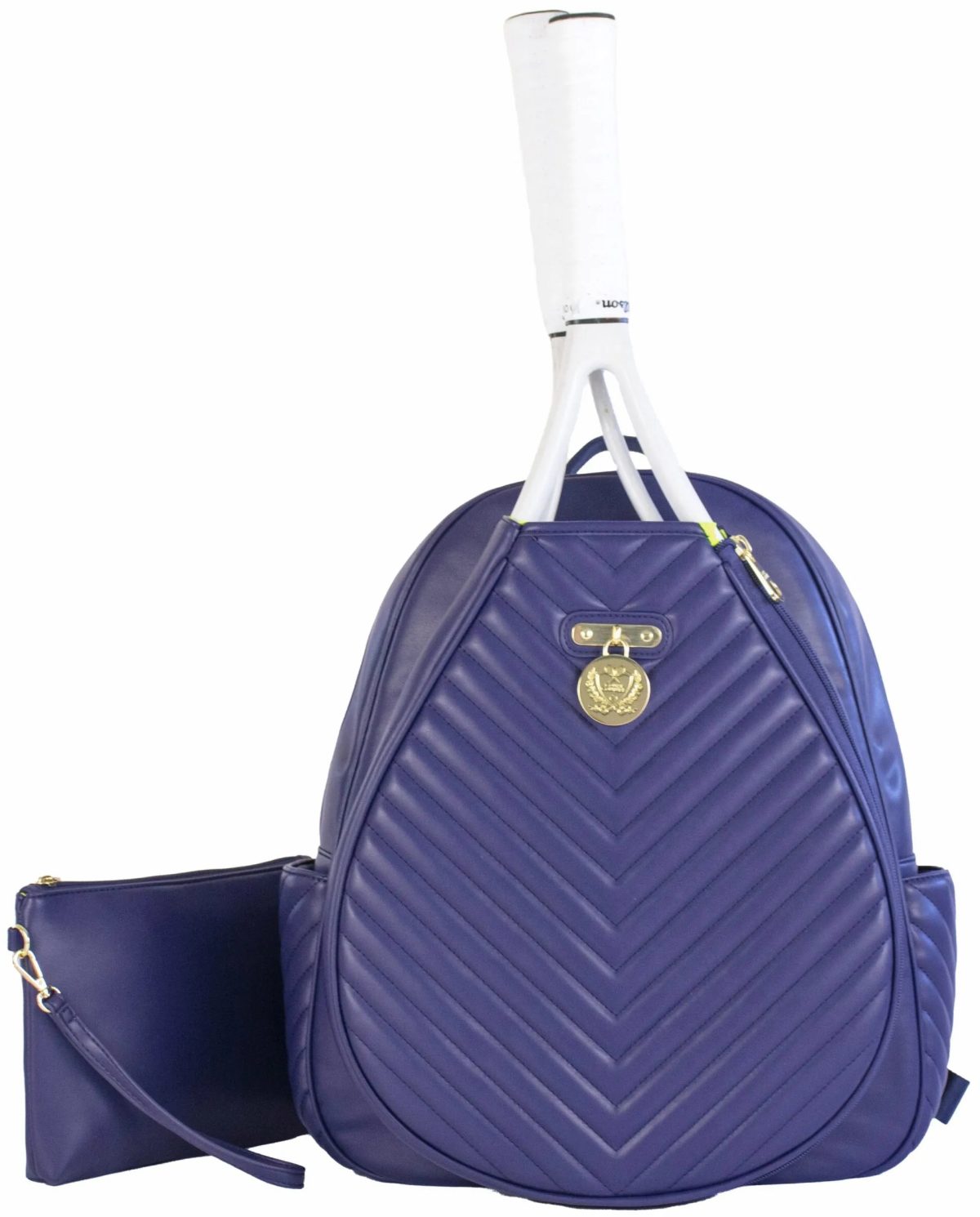 Court Couture Monaco Quilted Chevron Tennis & Pickleball Backpack (Azure)