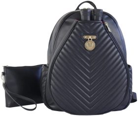 Court Couture Monaco Quilted Chevron Tennis & Pickleball Backpack (Onyx)