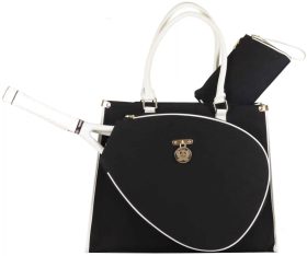 Court Couture Vintage Karisa Canvas Tennis & Pickleball Bag (Black)