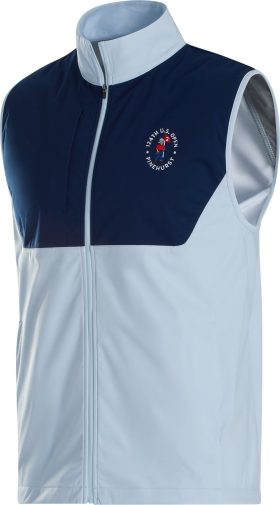 FootJoy 2024 U.S. Open Full-Zip Men's Golf Vest - Light Blue/Navy - Blue, Size: Medium