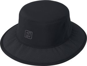 FootJoy HydroSeries Men's Golf Bucket Rain Hat - Black, Size: Small/Medium