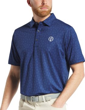 FootJoy Open Championship 2024 Postage Stamp Men's Golf Polo - Blue - Blue, Size: Medium