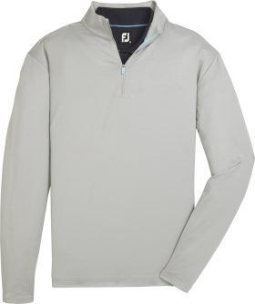 FootJoy Tonal Pinwheel Mid-Layer Men's Golf Pullover - Platinum - , Size: Small