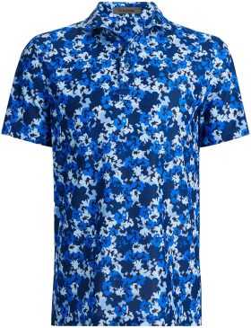 G/FORE Camo Floral Tech Pique Men's Golf Polo - Blue, Size: Small