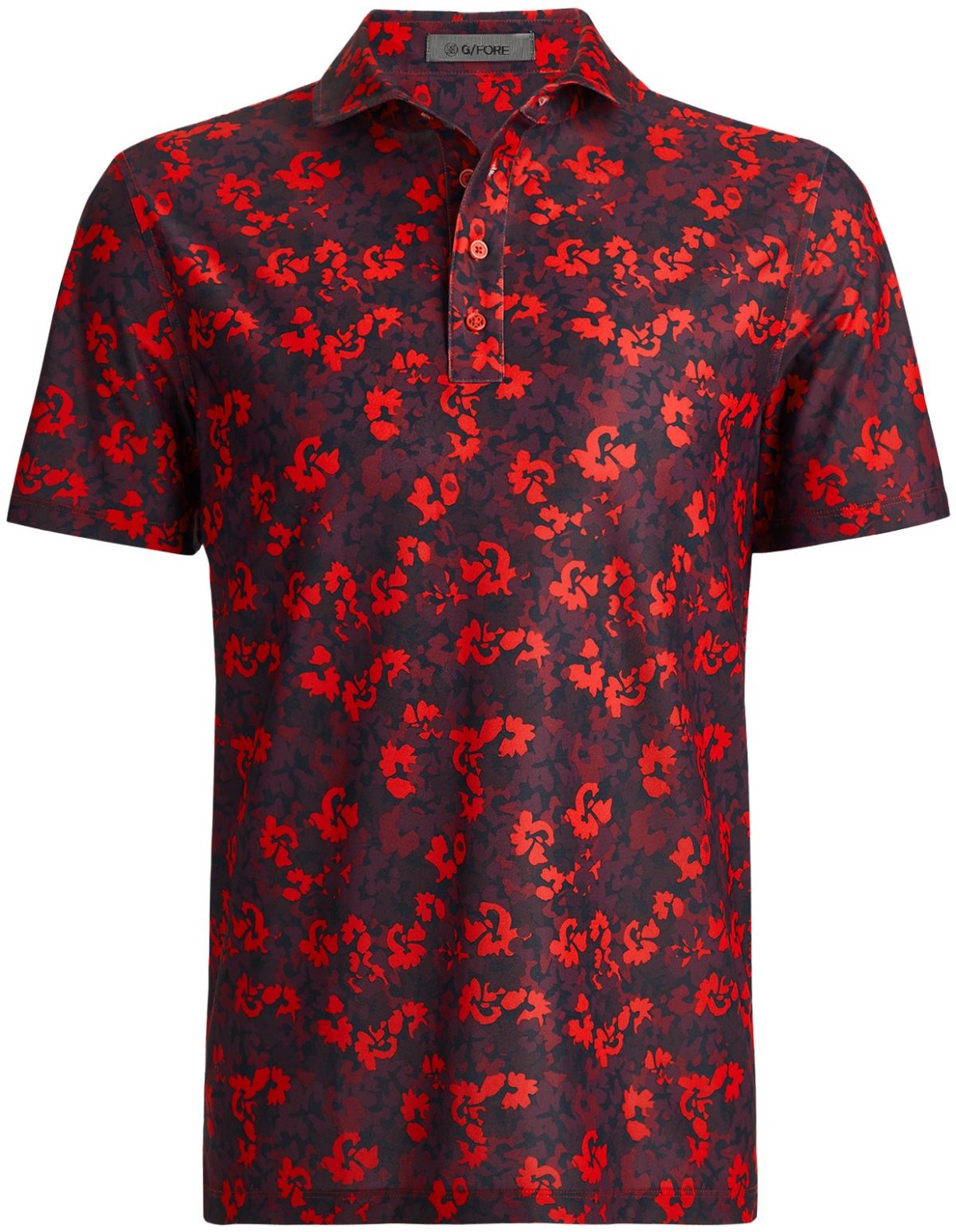 G/FORE Camo Floral Tech Pique Men's Golf Polo - Red, Size: Small