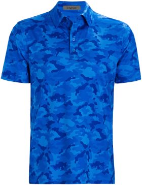 G/FORE Mapped Camo Tech Jersey Men's Golf Polo - Blue, Size: Medium