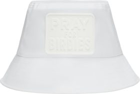 G/FORE Womens Pray For Birdies Perforated Featherweight Tech Golf Bucket Hat - White