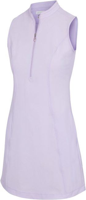 Greg Norman Womens Tech Warp-Knit Sleeveless Zip Golf Dress - Purple, Size: Small