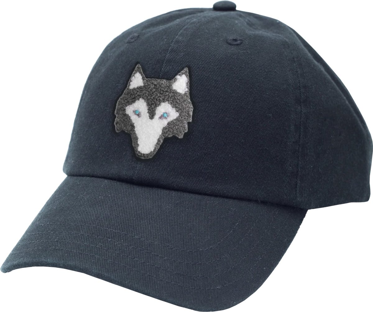 Greyson Chenille Wolf Men's Golf Dad Hat - Black