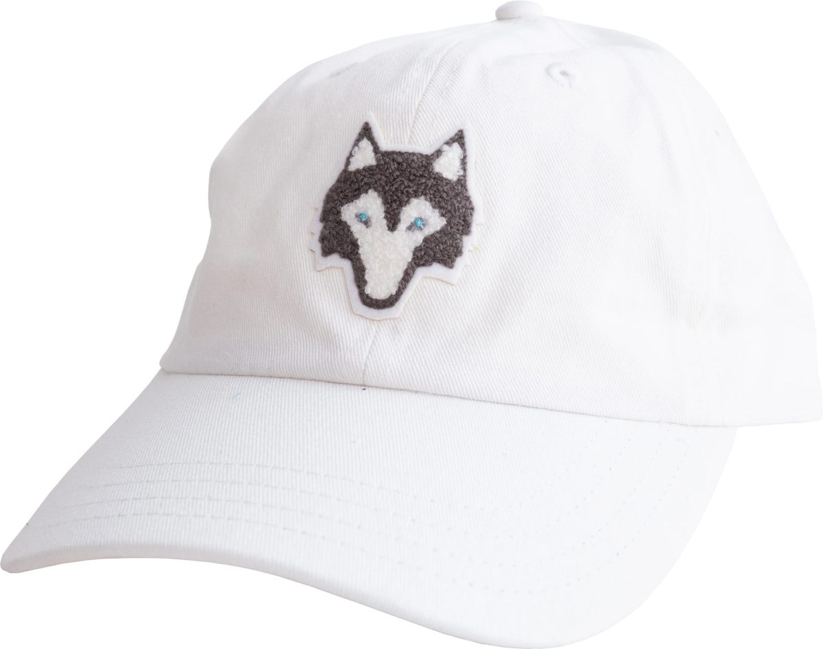 Greyson Chenille Wolf Men's Golf Dad Hat - White