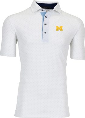 Greyson University of Michigan Icon Men's Golf Polo - White, Size: Small