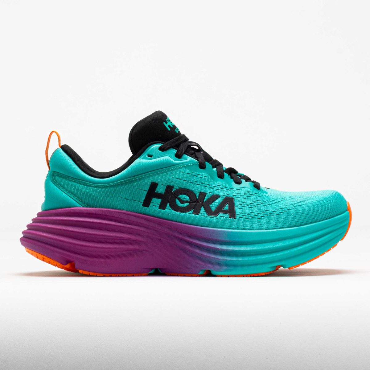 HOKA Bondi 8 Men's Running Shoes Electric Aqua/Black