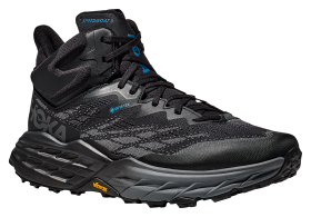 Hoka Speedgoat 5 Mid GTX Waterproof Trail Running Shoes for Men - Black/Black - 10.5M